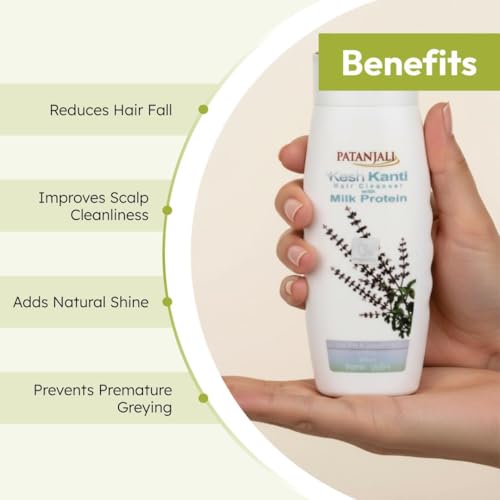 Image of Patanjali Kesh Kanti Milk Protein Hair Cleanser Shampoo, 200ml (Pack of 2)