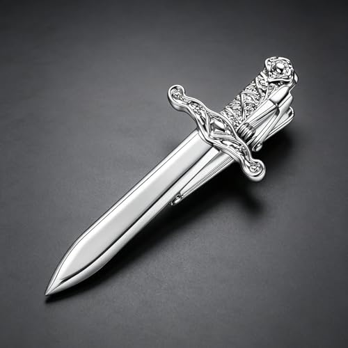 Image of Sword Tie Clip for Men Novelty Silver Gold Black Tie Bar Personalized Unique Party Jewelry Gift