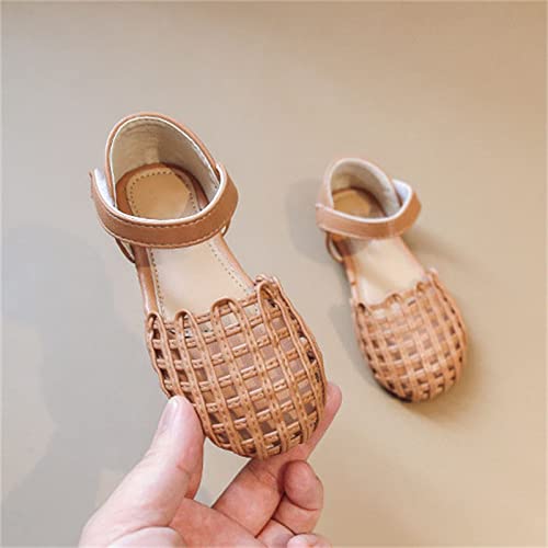 Girls Sandals Grils Dress Shoes Beach Vacation Daily Open Toe Glitter for Little/Big Kids Toddler Slip on Flip Flops for Girls (Khaki, 12 Little Child)4