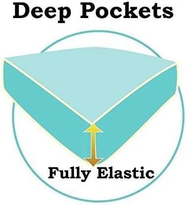 Miniatura 3 de LaxLinen Alaska - Juego de sábanas de tamaño King, color azul aguamarina, sólido, 4 piezas, 100% algodón egipcio, ajustables, elástico en todo