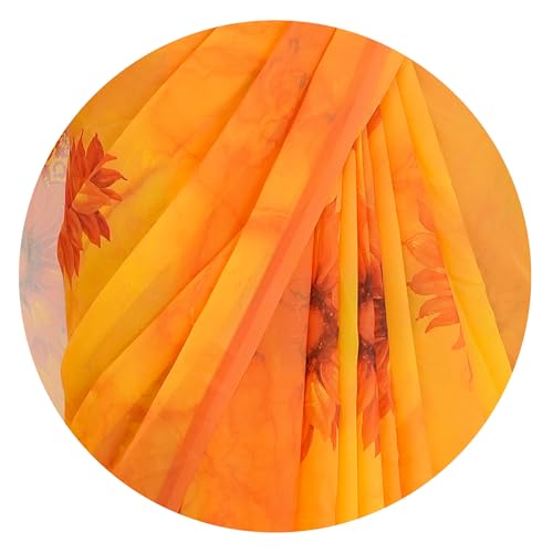 Image of MIRCHI FASHION Saree for Woman Georgette Floral Printed | Lightweight Comfortable Sari for Regular Social Wear and social visits