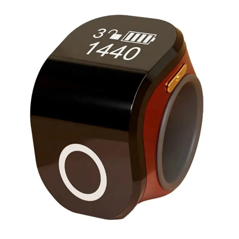 hebezon new smart count finger ring muslim tasbih with touch control - smart digital prayer rotating screen, adjustable size worship ring for zikr, meditation, and prayers (touch ring)