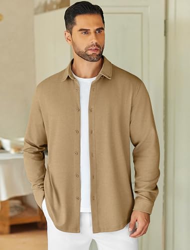 COOFANDY Mens Long Sleeve Wrinkle Free Shirts Stretch Dress Shirts Regular Fit Button Down Shirt4