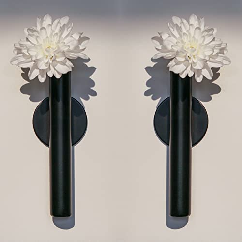 Likeminds 5” Wall Flower Vase (2) | Metal Plant Holder | Multipurpose Wall Mounted Bathroom Decor | Apartment Window Vase | Dried Flowers Pampas Grass Wall Vase Sconce | Wall Plant Flower Holder #TOP3