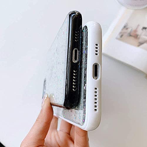 Image of MIDOS Silicone Back Cover Compatible With iPhone 14 Clear Transparent Star Bling Cute Sparkly Glitter Case For iPhone 14 (Black)