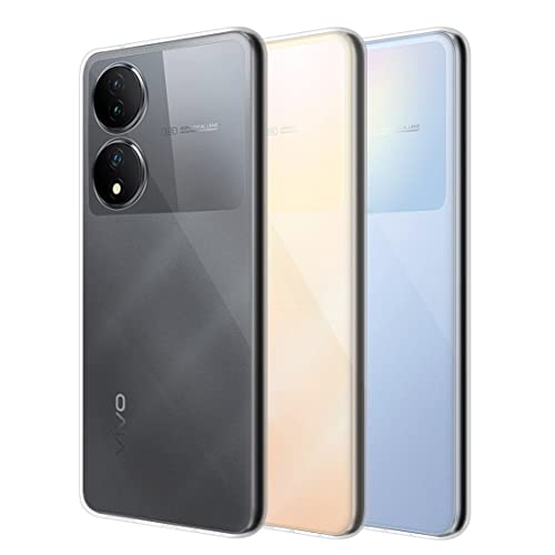 Image of Fashionury Crystal Clear Case for Vivo Y100 5G | Yellowing Resistance | Transparent TPU Silicone | Raised Camera Lips | Slim Transparent Cover