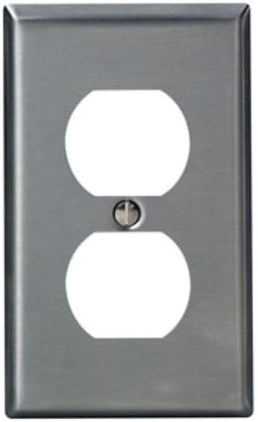1-Gang Duplex Device Receptacle Wallplate, Standard Size, Device Mount, Stainless Steel, 84003-40