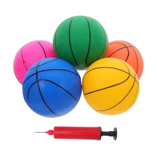 YARNOW 6 Piezas Balón de Baloncesto de Goma Engrosada de Balón de Baloncesto Inflable de PVC para Deportivos Fiestas y Interiores