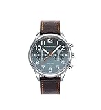 Ziffernblatt: Sekundenzeiger in orange, Minuten- und Stundenzeiger in silber, zwei separate Ziffernblätter, Mark Maddox Schriftzug