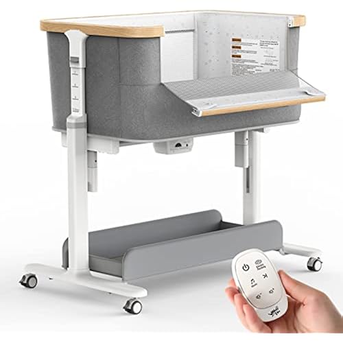 VaVaSoo Electric Rocking Bassinet for Newborns, 3 Speeds, Grey