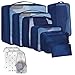 Travel Accessories Kofferorganizer Set 10 Pcs Packing Cubes Set, Kofferorganizer Packtaschen Set Leichtgewicht Kleidertaschen-Set Für Rucksack Und Koffer, 10 Sizes Packwürfel Für Koffer (Dunkelblau)