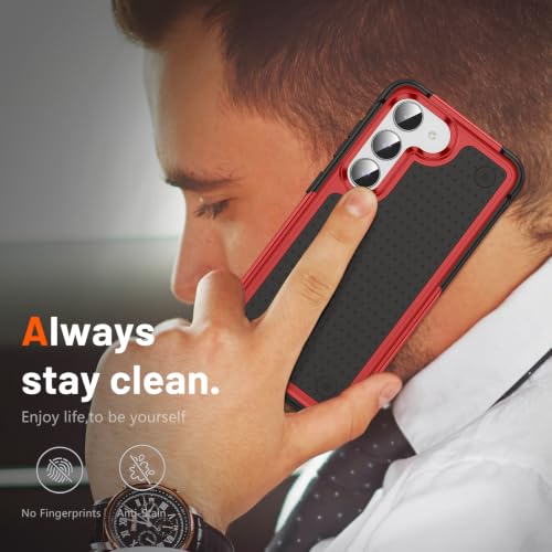 Jeylly for Samsung Galaxy S23 Plus/S23+ 5G Case, Heavy Duty Full Body Rugged Shockproof Protection Hybrid Hard PC Non Slip Texture Protective Girls Women Boy Men Cover for Galaxy S23 Plus, Red by Jeylly - Used condition - Image 7