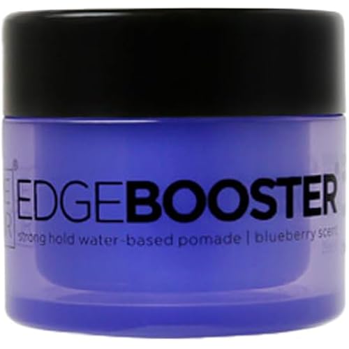 Style Factor EDGEBOOSTER Strong Hold Water-Based Pomade 0.85 Oz Mini Travel Size (0.85 Fl Oz (Pack of 1), Blueberry)