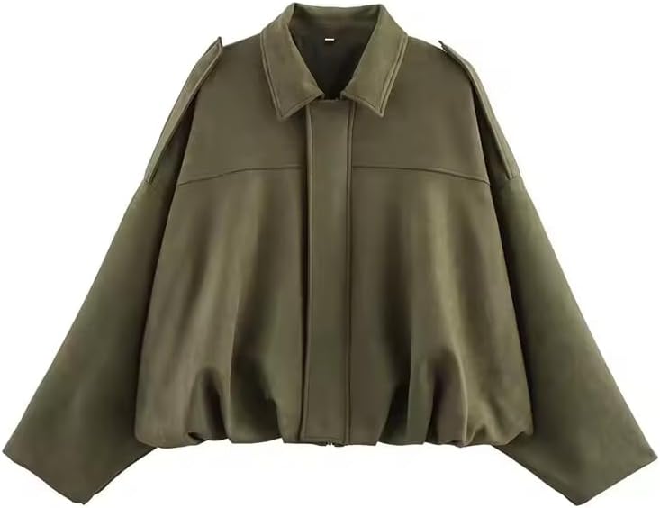Womens Faux Suede Jackets Fall Fashion Outfits Coat Winter Clothes Open Front Cropped Jacket
