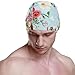 susiyo Bright Colorful Flowers Mens Swim Caps Polyester Swimming Hat for Adult and Youth