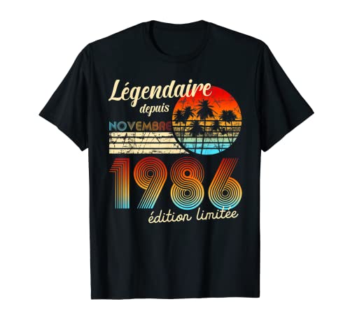 Cumpleaños Nacidos En Legendario Desde Regalo Noviembre 1986 Camiseta