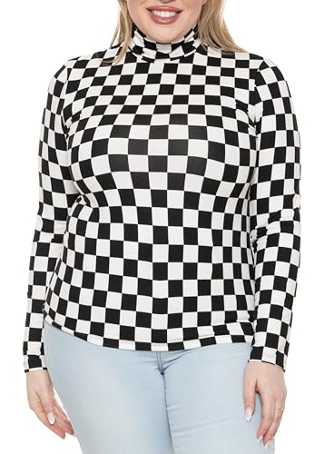 Image of Womens Turtle Neck | Long Sleeve and Sleeveless Top | Plus Size XL-7X | Tops Women White Turtleneck Women