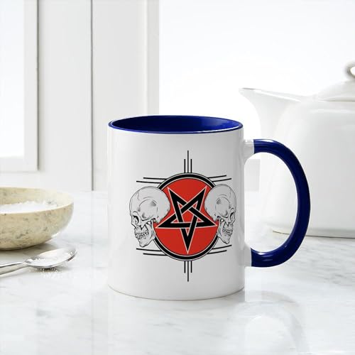 Vaso Café Cerámico 11 oz CafePress Pentagram Skulls miniatura 6