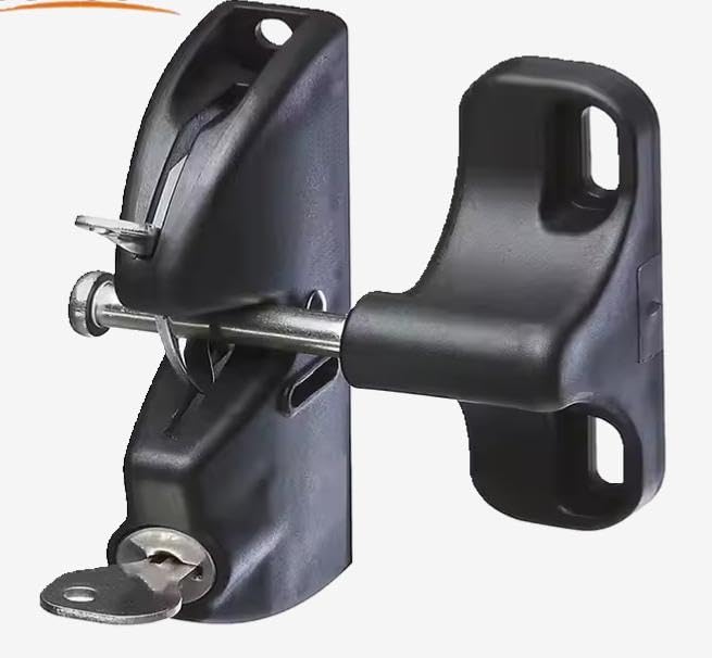 Tekplas Single Locking Gravity Latch, Auto-Latching Mechanism with Key Lock and Thumb Release, Dual Mounting Options