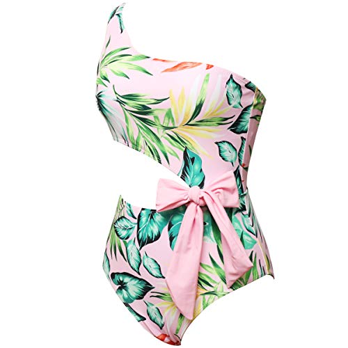 Image of JerrisApparel Family Matching Swimsuit One Piece One Shoulder Bikini Waist Swimwear