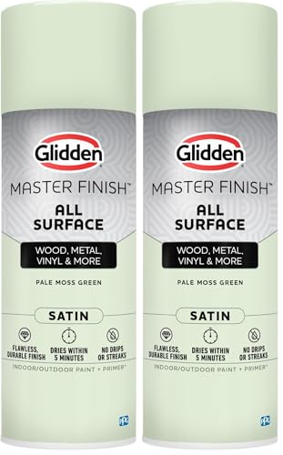 Image of Glidden Master Finish 12 oz. Satin Pale Moss Green Interior /Exterior All Surface Spray Paint and Primer (Pack of 2)