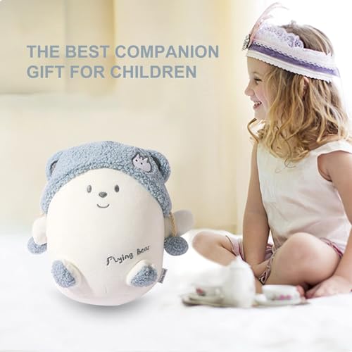Image of Kids Travel Pillow - 2-in-1 Deformable Kids Neck Pillow for Traveling, Soft U-Shaped Pillow with Adorable Animal Design, Comfy Sleep and Play, Ideal for Airplanes and Cars - Blue Bear