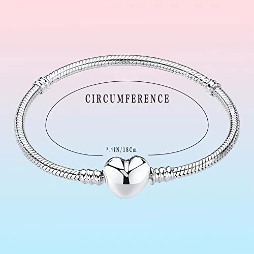 Image of Charm Snake Pattern Bracelet S925 Sterling Silver 18k Gold Plated, Rose Gold Snake Pattern Pandora Bracelet, Gift for Women