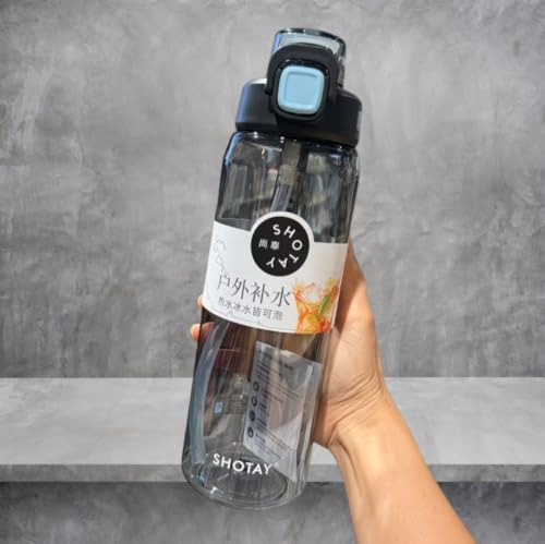 Image of THE VENTI SHOTAY Unbreakable Water Bottle (1L-Black) | with Sipper BPA Free Tritian, Leak-Proof Water Bottle Ideal for Office, Sports, School, Gym