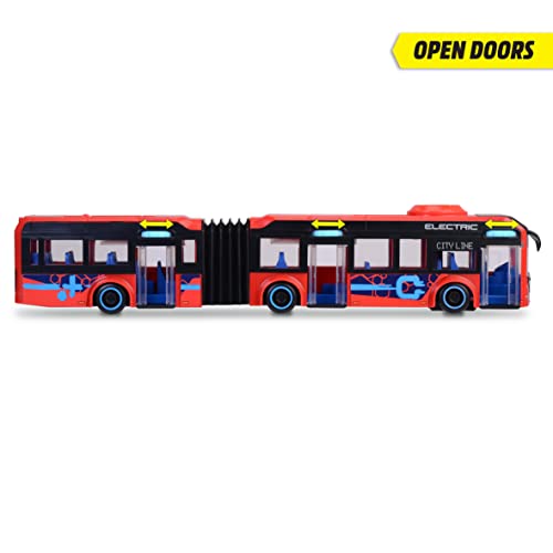 Dickie Toys Volvo City Bus Spielzeug (40 cm) - Lenkbarer Stadtbus (rot) mit Knickgelenk, Freilauf & öffnenden Türen - Spielzeugautos ab 3 Jahre für Kinder, Lizenziertes Bus Spielzeug - 203747015
