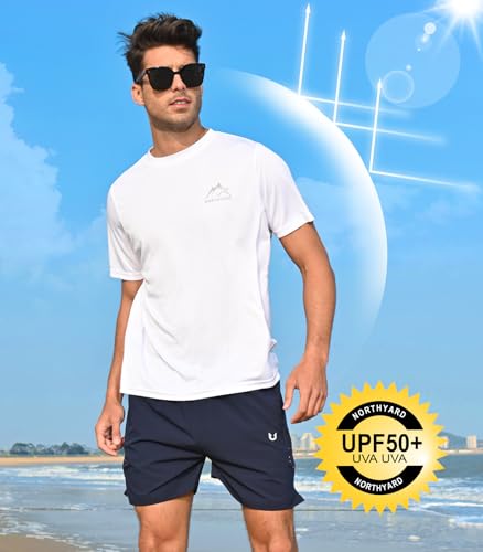 NORTHYARD Men's UPF 50+ Sun Protection Shirts Swim SPF UV Quick Dry Short Sleeve T-Shirts for Athletic Fishing Rash Guard3