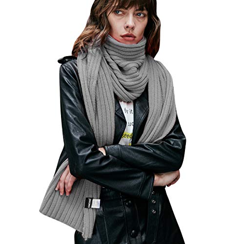 CACUSS Herren & Damen Schal Warm Weich Strickschal Unisex Winterschal Herbstschal Knit Long Scarf Dick Männer Strickschal Einfarbige Grobstrickschal Business-Schal Cover
