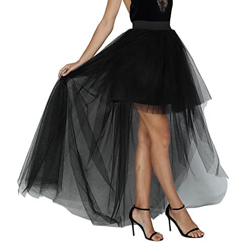 Women's Tulle Skirt Long Black Layered Maxi Midi High Low Skirts for Special Occasion Women2