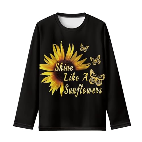 Image of Long Sleeve Shirts for Girls Winter Tops 3-16t Cartoon T Shirts for Fall Clothes