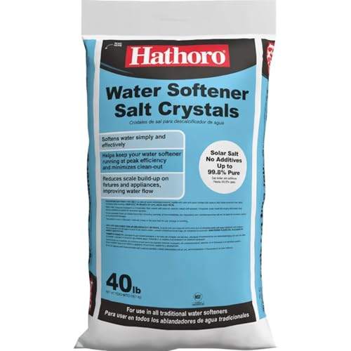 40 lb Water Softener Salt Crystals | Natural High-Purity Salt for Softer Skin Reduced Buildup Easy Cleaning (Crystals)