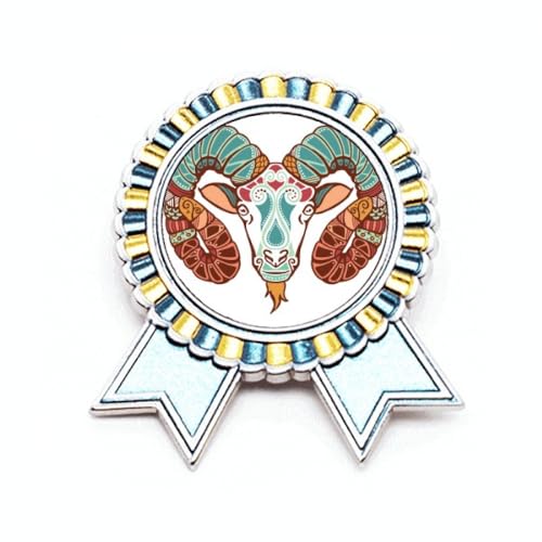 Broche Bélier constellation en métal fini soigné taille M