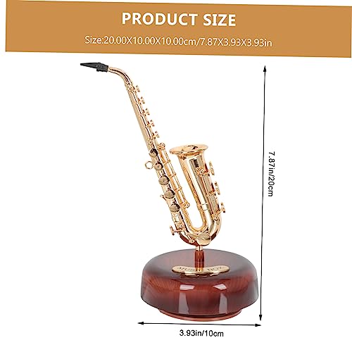 RORPOIR Saxophone Music Box 7.87 Inch Creative Desktop Instrument Decor Unique Musical Instrument Adornment for Home Office Living Room - Thumbnail 7