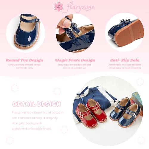 Flaryzone Toddler Little Girl Mary Jane School Uniform Oxfords Flat Dress Shoes4