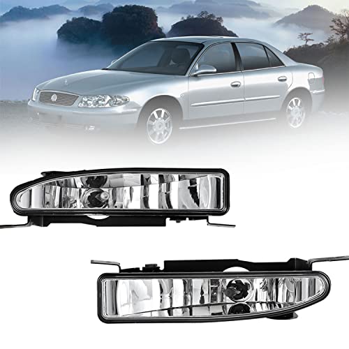 ROXX Fog Lights Compatible with 1997 1998 1999 2000 2001 2002 2003 2004 2005 Buick Regal with 893 12V37.5W Bulbs, A Pair of Driving Fog Light Driver and Passenger side (Clear Lens)