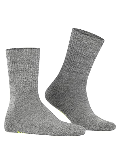 Image of FALKE Unisex Walkie Light Socks, Crew Length, Thick Sole, Hiking Sock, Breathable, Moisture-Wicking, Merino Wool, Grey (Graphite Melange 3060), 12.5-13.5, 1 Pair