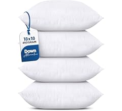 Utopia Bedding Throw Pillows (Set of 4, White), 18 x 18 Inches Pillows for Sofa, Bed and Couch Decorative Stuffer Pillow