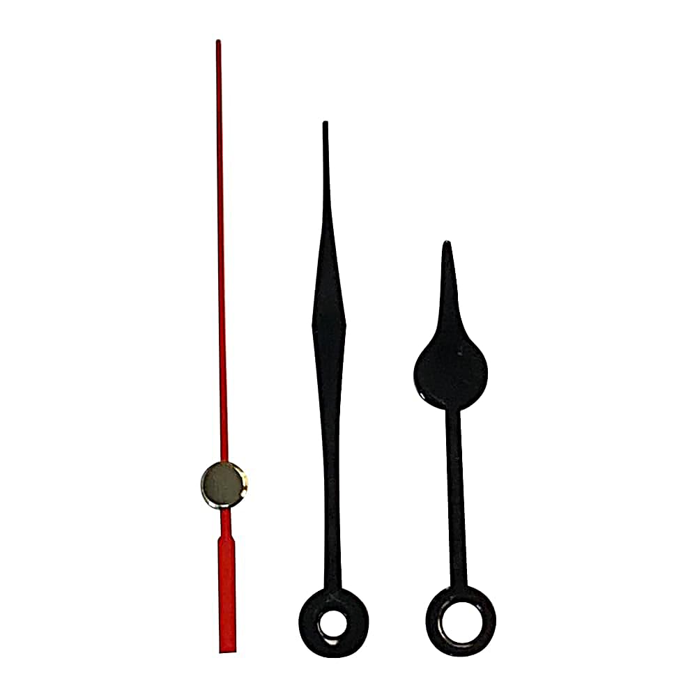 Lancette Per Orologio Al Quarzo In Metallo Nero – A Pressione, Fori 3,6 Mm E 5,5 Mm, Lunghezza 73 Mm, Ricambio - 2