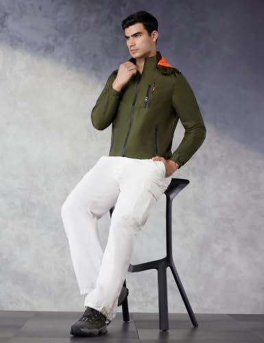 Image of Qube By Fort Collins Men's Polyester Standard Length Regular Fit Lightweight Winter Jacket - Sporty, Stylish & Warm Outerwear for Cold Weather