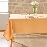 KLUOT Tischdecke 140 x 200 cm Gelb Tischdecken Baumwoll-Leinen Tischtuch für Gastronomie Party Hochzeiten Grillen Picknick