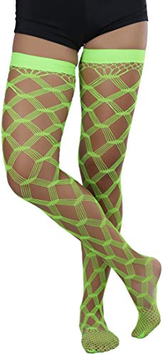 Image of ToBeInStyle Women's Multi-Strand Large Diamond Fence Net Thigh High Stockings