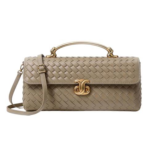 Image of BaiYouDa Evening Woven Clutch Purse Women Trendy Casual Satchel Handbag Vegan Leather Shoulder Bags