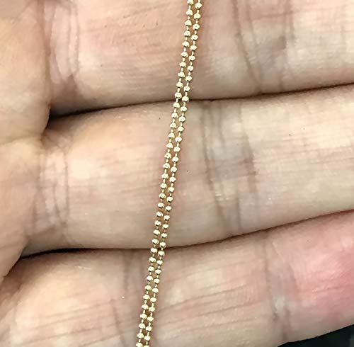 14k Gold Filled Ball Chain 1MM Necklace Gauge 18 Pendant for Jewelry 16-18 - 20-24 - 30 inches3