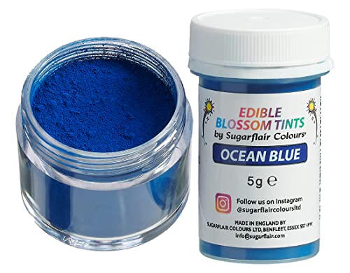 Sugarflair Blossom Tint Dust Ocean Blue - Colorante Alimentario, Polvo Colorante Comestible para Tartas, Masa de Azúcar, Glaseado, Chocolate, Crema de Mantequilla, Macarrones - 5g
