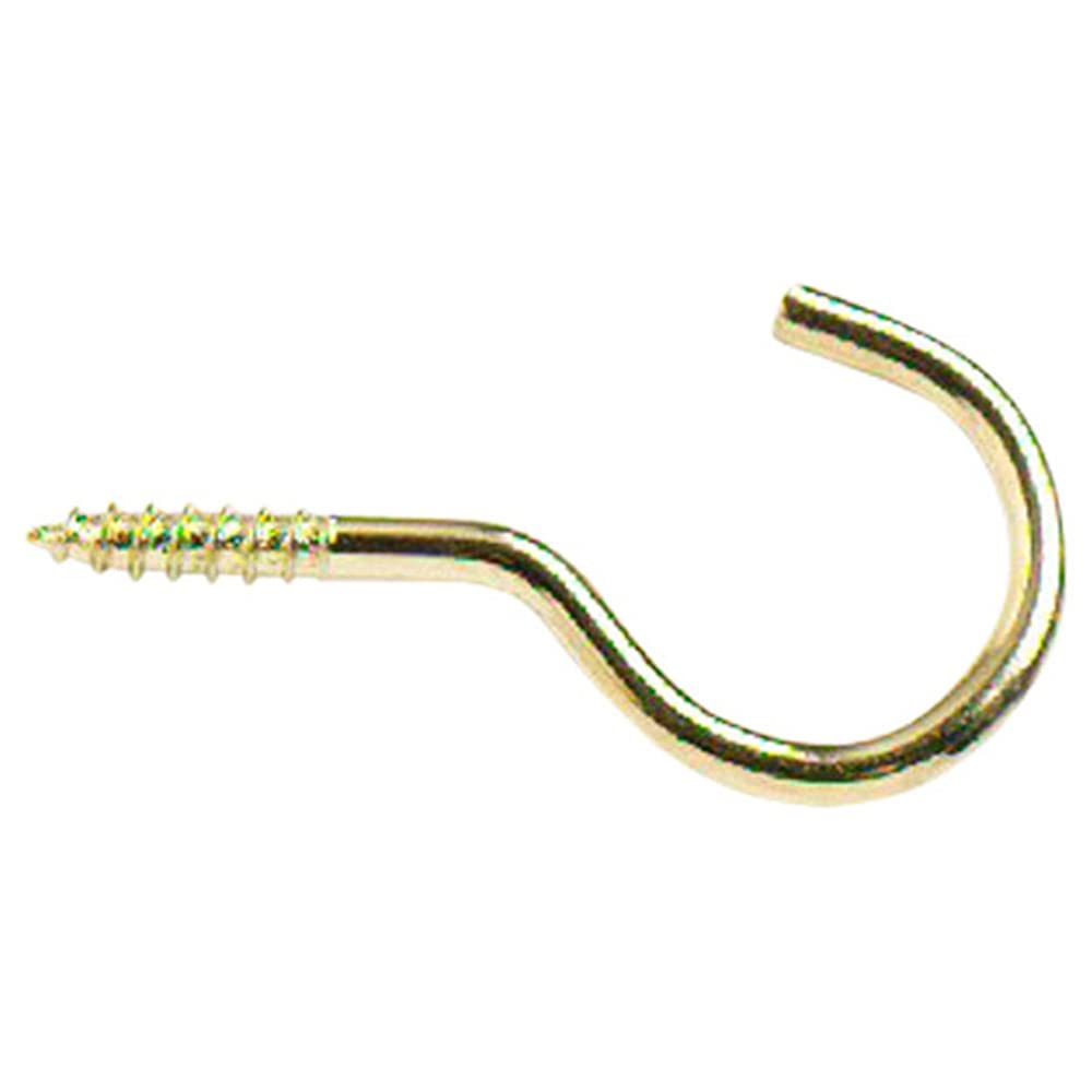 Merriway Brass Merriway® Bh01167 (10 Pcs) Eb Plated Unshouldered Cup Mug Hooks, 50 Mm (2 Inch) Overall Length - Pack Of 10 Pieces