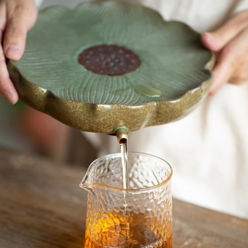 Soporte creativo para tetera resistente LALADEFIEE con bandeja de cerámica decorativa 8