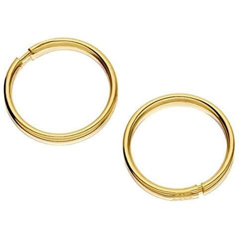 F.Hinds Womens Genuine 9ct Yellow Gold ULTRA MINI Hoop Earrings - 9mm diameter Cover